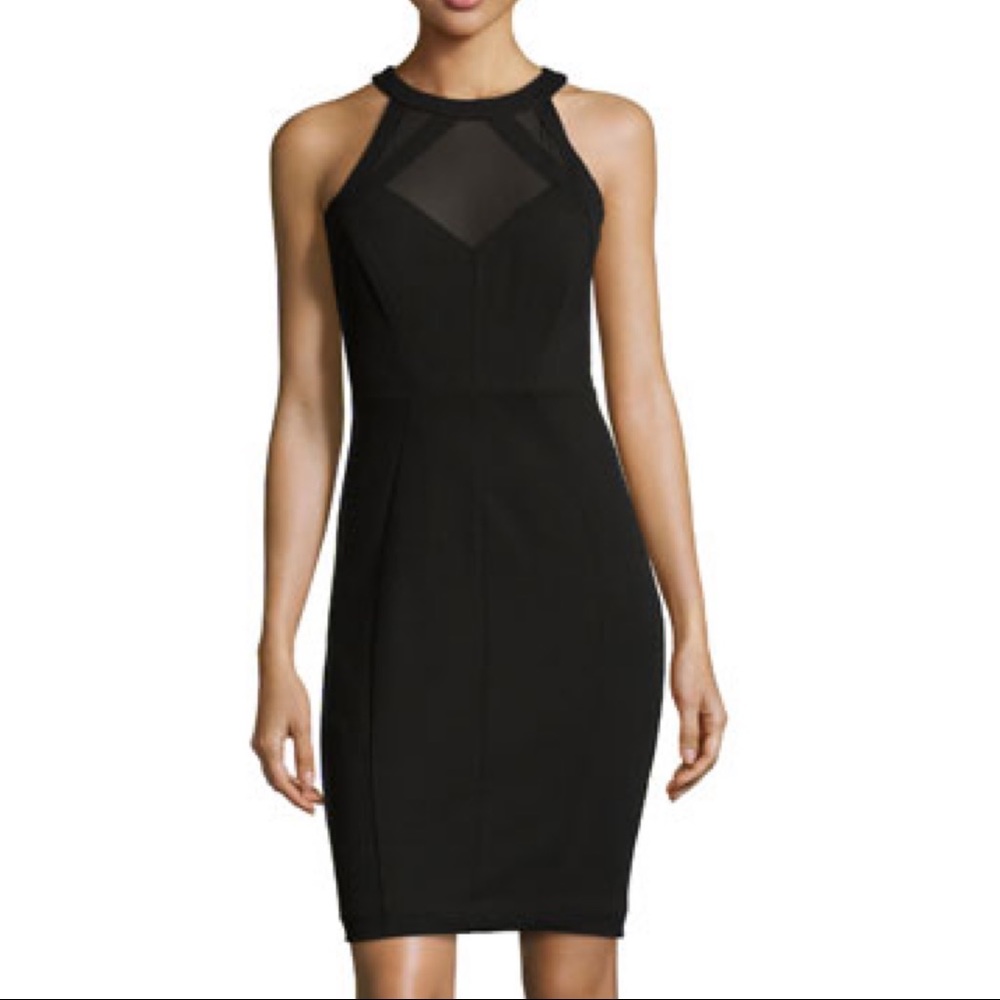 Ted Baker Jashmee Mesh-Inset Bodycon Dress, Black